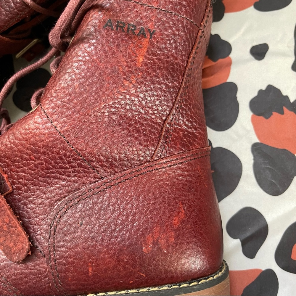 Red Combat Boots - Picture 6 of 6